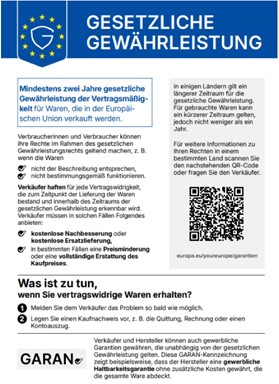 Harmonisiertes Gewährleistungs-Label